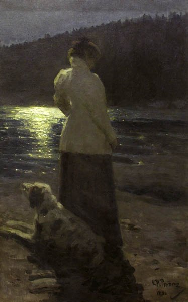 Репин И.Е. Лунная ночь, Здравнево. 1896